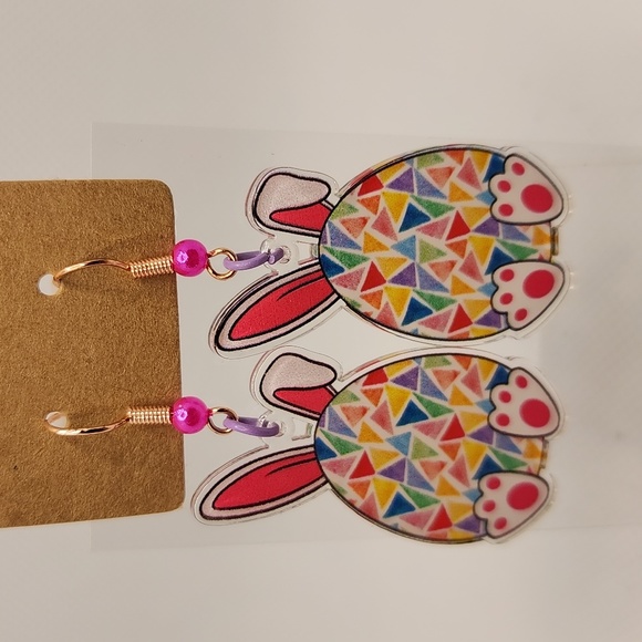Jewelry - Colorful Mosaic Rabbit Egg Earrings